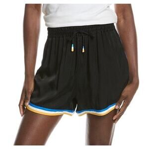 Farm Rio Stripes Black Blue/Yellow Stripes 2.5" Shorts Women Sz S